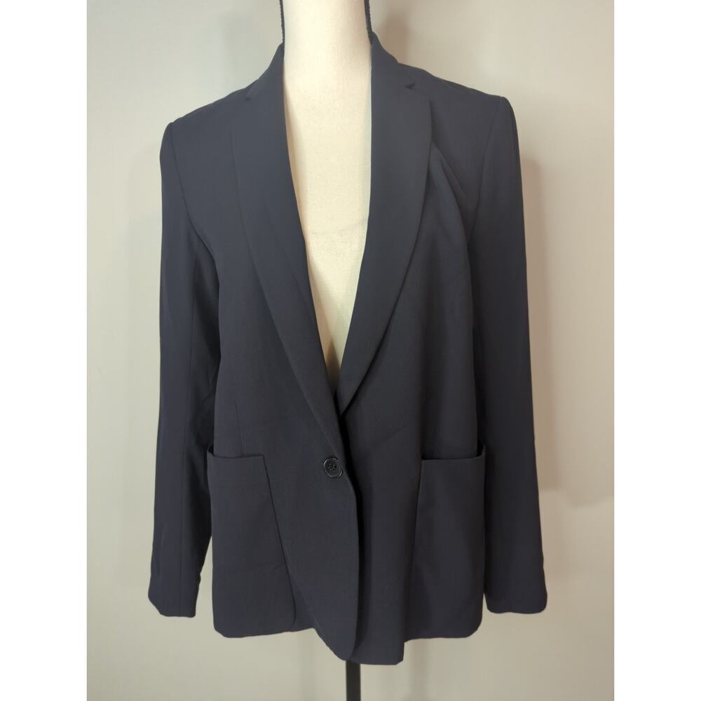 Theory Navy‎ Single Breasted One Button Blazer Corpcore Office Corporate Size 4